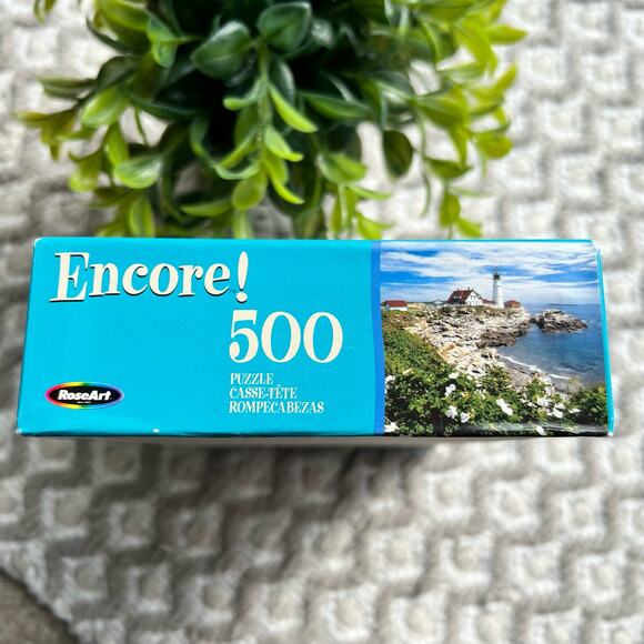 NEW Colorful Roseart Encore White Roses at Portland Head ME 500 Piece Puzzle - Picture 6 of 8